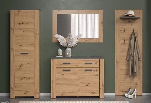 Garderoben-Set Follow | Artisan Eiche / Matera grau | 4-teilig