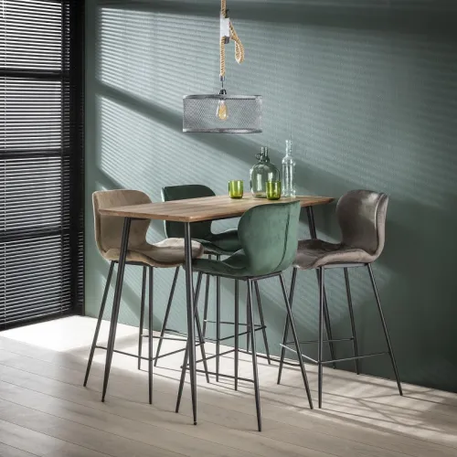 4er Set Barhocker Gonio Samt | grün