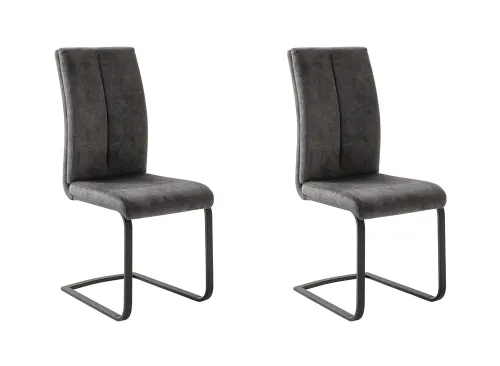 4er Set Freischwinger Stuhl Hudson | anthrazit / schwarz matt