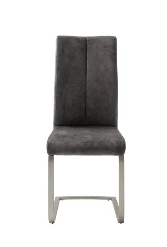 4er Set Freischwinger Stuhl Hudson | Edelstahl | anthrazit