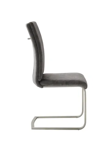 4er Set Freischwinger Stuhl Hudson | Edelstahl | anthrazit