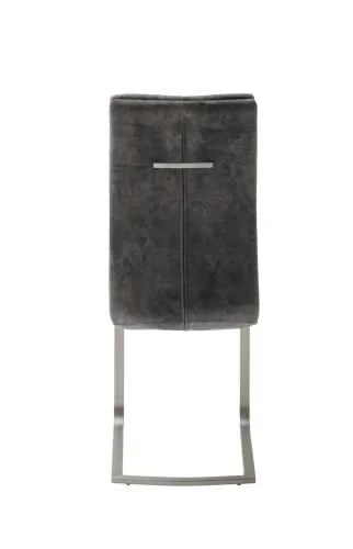 4er Set Freischwinger Stuhl Hudson | Edelstahl | anthrazit