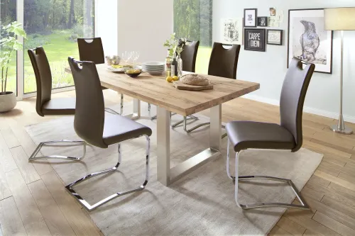 4er Set Freischwinger Stuhl Paulo | braun