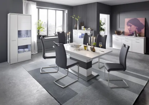 4er Set Freischwinger Stuhl Paulo | schwarz