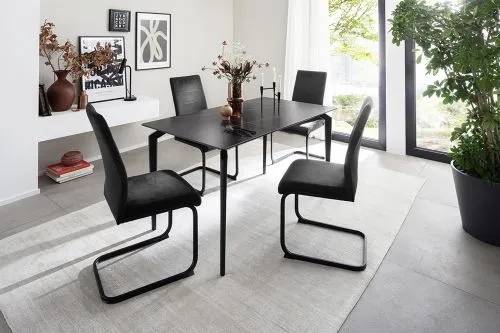 4er Set Freischwinger Stuhl Ticino | schwarz