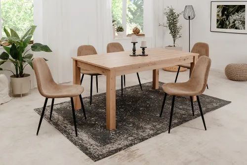 4er Set Stuhl Anya | Schwarz / braun Cord