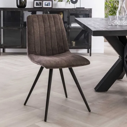 4er Set Stuhl Austin Samt | taupe