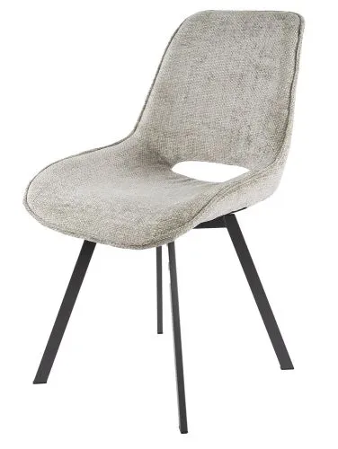 4er Set Stuhl Basi | drehbar | Chenille-Stoff | sandfarbe