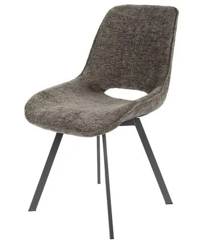 4er Set Stuhl Basi | drehbar | Chenille-Stoff | taupe