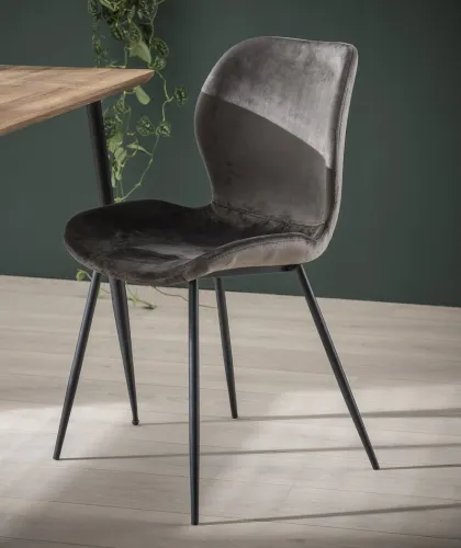 4er Set Stuhl Gonio Samt | anthrazit