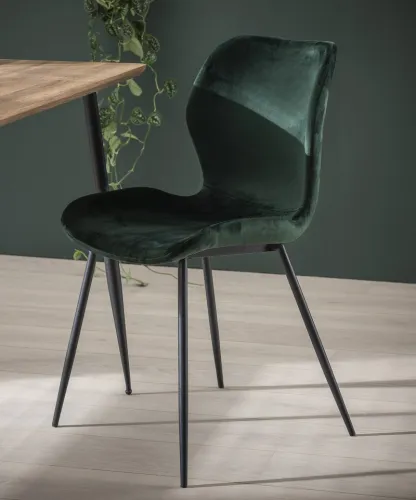 4er Set Stuhl Gonio Samt | grün