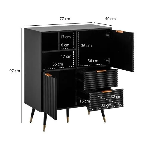 Anrichte Standschrank Modi | schwarz