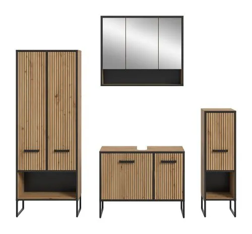 Bad Set Bagno | 4-teilig | Artisan Oak mit Aufsatzleuchte