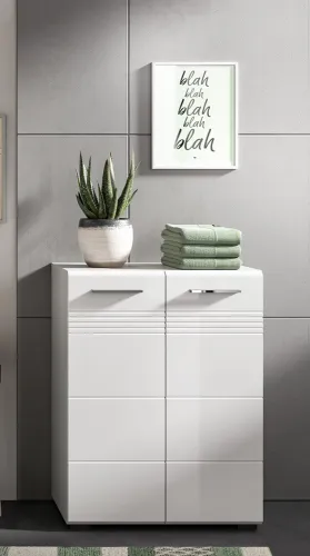 Bad Set Copa 3 | 3-teilig | hellgrau / weiß Hochglanz ohne Aufsatzleuchte