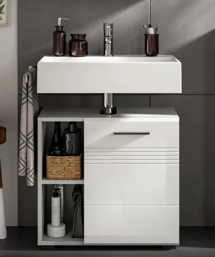 Bad Set Copa 4 | 3-teilig | hellgrau / weiß Hochglanz