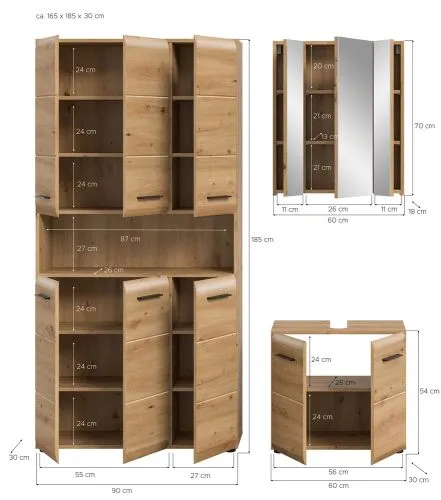 Bad Set Ice 10 | 3-teilig | Artisan Oak