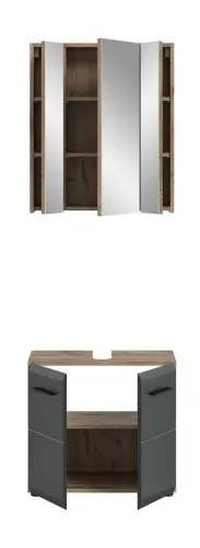 Bad Set Ice 2 | 2-teilig | Nox Oak / schwarz matt ohne