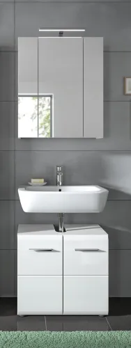 Bad Set Ice 2 | 2-teilig | weiß / weiß Hochglanz | ohne Aufsatzleuchte