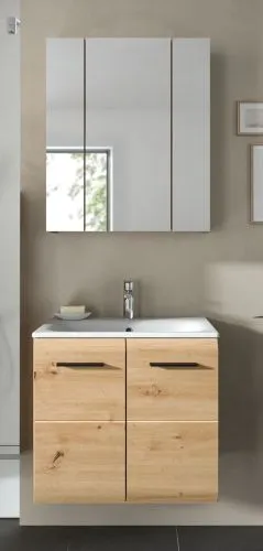 Bad Set Ice 3 | 2-teilig | Artisan Oak | inkl. Waschbecken mit Aufsatzleuchte