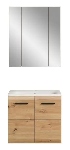 Bad Set Ice 3 | 2-teilig | Artisan Oak | inkl. Waschbecken mit Aufsatzleuchte