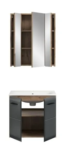 Bad Set Ice 3 | 2-teilig | Nox Oak / schwarz matt | ohne