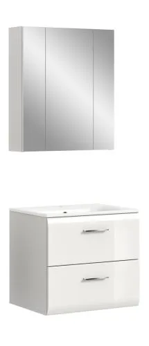 Bad Set Ice 3 | 2-teilig | weiß / weiß Hochglanz | inkl. Waschbecken