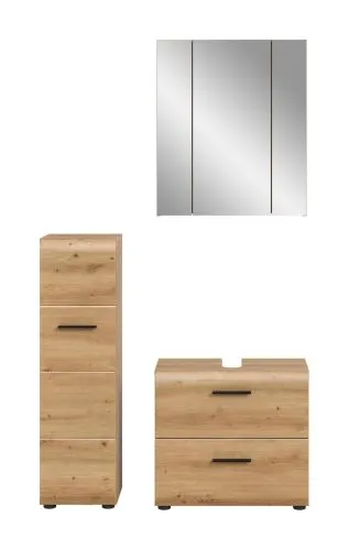 Bad Set Ice 3 | 3-teilig | Artisan Oak mit Badaufsatzleuchte 1