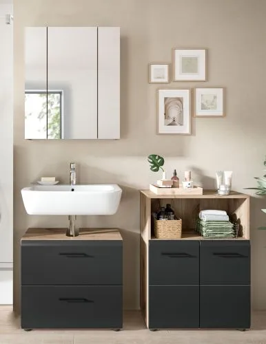 Bad Set Ice 3 | 3-teilig | Nox Oak / schwarz matt