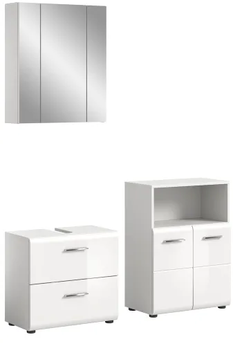 Bad Set Ice 3 | 3-teilig | weiß / weiß Hochglanz