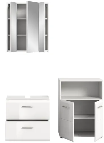 Bad Set Ice 3 | 3-teilig | weiß / weiß Hochglanz