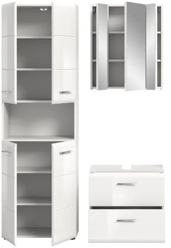 Bad Set Ice | 3-teilig | weiß / weiß Hochglanz