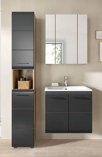 Bad Set Ice 4 | 3-teilig | Nox Oak / schwarz matt ohne