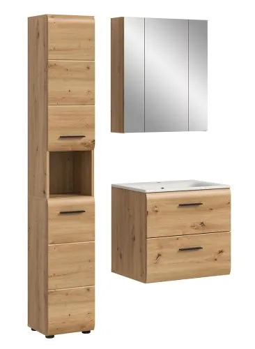 Bad Set Ice 5 | 3-teilig | Artisan Oak mit Badaufsatzleuchte