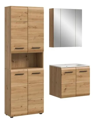 Bad Set Ice 6 | 3-teilig | Artisan Oak mit Badaufsatzleuchte