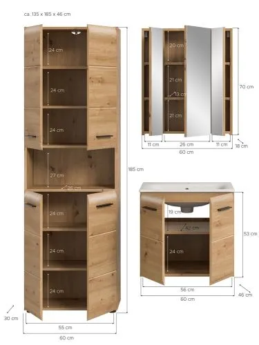 Bad Set Ice 6a | 3-teilig | Artisan Oak