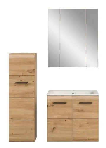 Bad Set Ice 8 | 3-teilig | Artisan Oak mit Badaufsatzleuchte