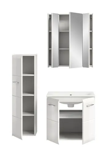 Bad Set Ice 8 | 3-teilig | weiß / weiß Hochglanz