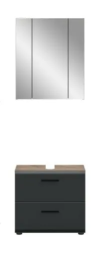 Bad Set Ice 9 | 2-teilig | Nox Oak / schwarz matt ohne
