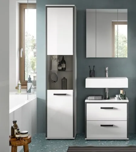 Bad Set Kojak 2 | 3-teilig | weiß / weiß Hochglanz | ohne Beleuchtung