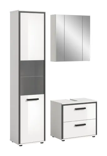 Bad Set Kojak 2 | 3-teilig | weiß / weiß Hochglanz | ohne Beleuchtung