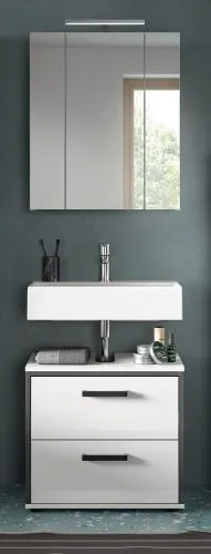 Bad Set Kojak 4 | 2-teilig | weiß / weiß Hochglanz | optional Beleuchtung