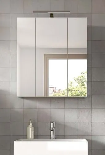 Bad Set Star | 5-teilig | hellgrün / Eiche | Spiegelschrank mit Beleuchtung