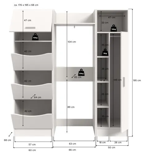 Bad Set Waschmaschinenumbau Set Free 1 | 3-teilig | weiß