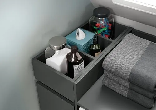 Badezimmer Kommode | Ausziehregal l Free | anthrazit