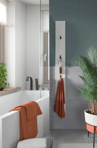 Badezimmer Paneel Prisma | weiß / weiß Hochglanz