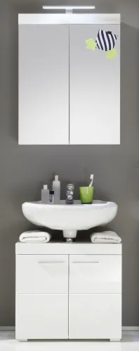 Badezimmer-Set Amanda | weiß Hochglanz | 2-teilig
