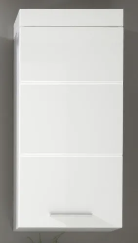 Badezimmer-Set Amanda | weiß Hochglanz | 5-teilig mit Aufsatzleuchte