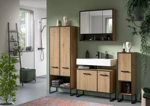 Badezimmer-Set Bagno 2 | Artisan Oak | 2-teilig mit Beleuchtung