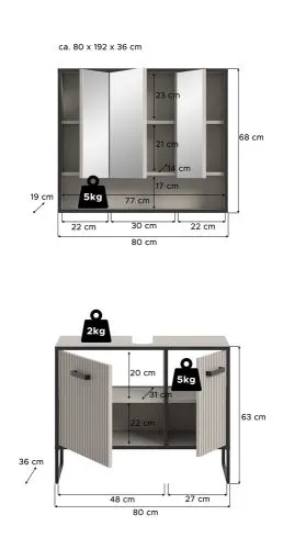 Badezimmer-Set Bagno 2 | Kaschmir | 2-teilig