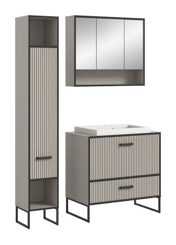 Badezimmer-Set Bagno 2 | Kaschmir | 3-teilig | inkl. Waschbecken